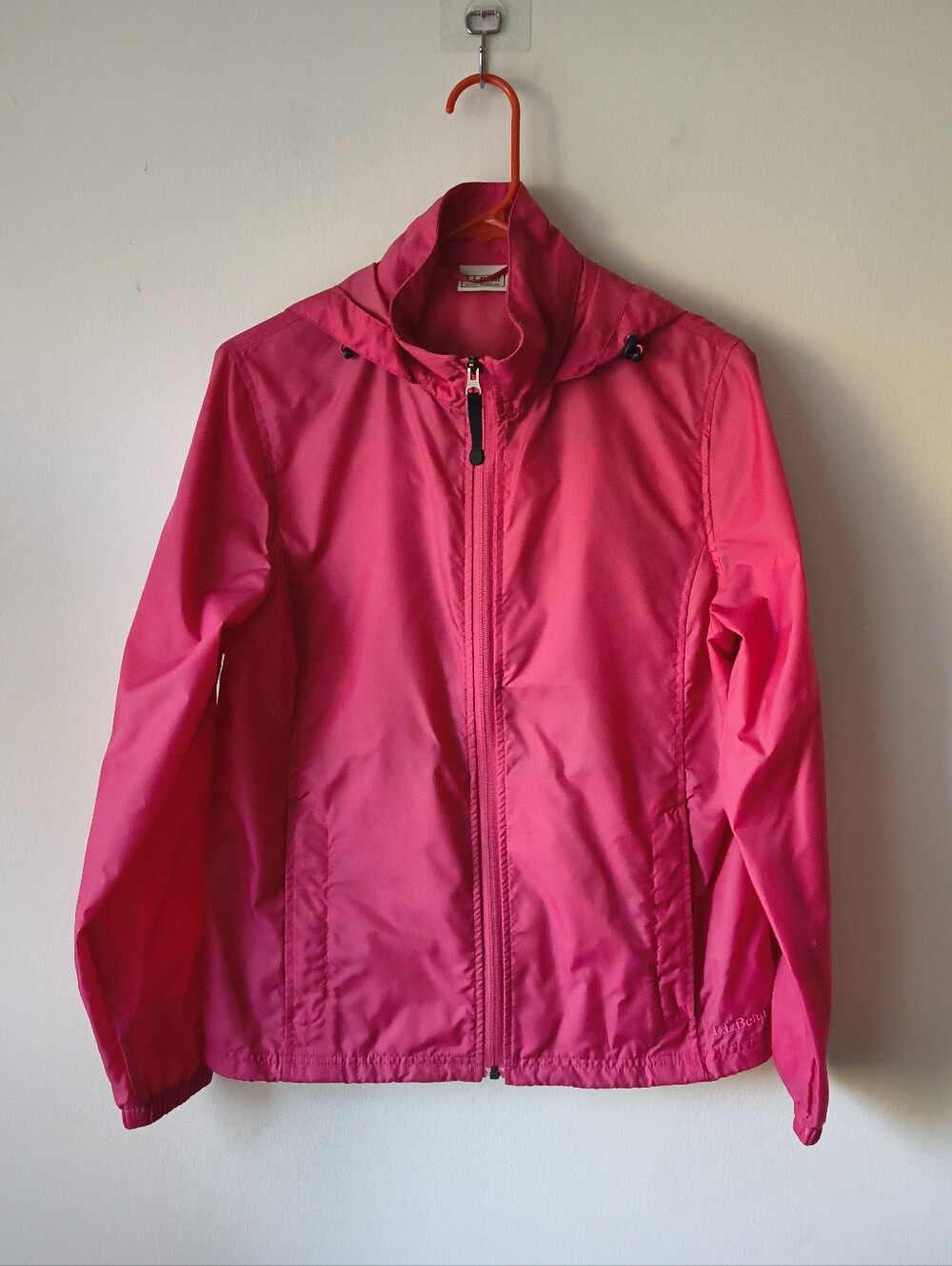 L.L. Bean Women's Pink Full Zip Hooded Rain Windbreaker Jacket